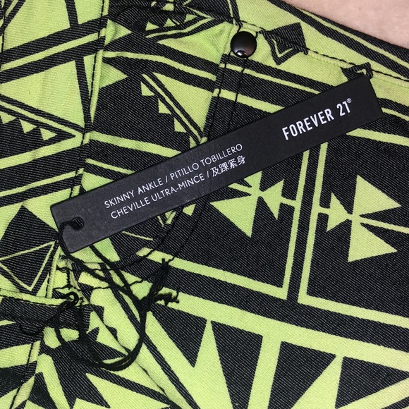 Lime Black Ombré Geometric Skinny Ankle Jean US26 - Picture 6 of 6